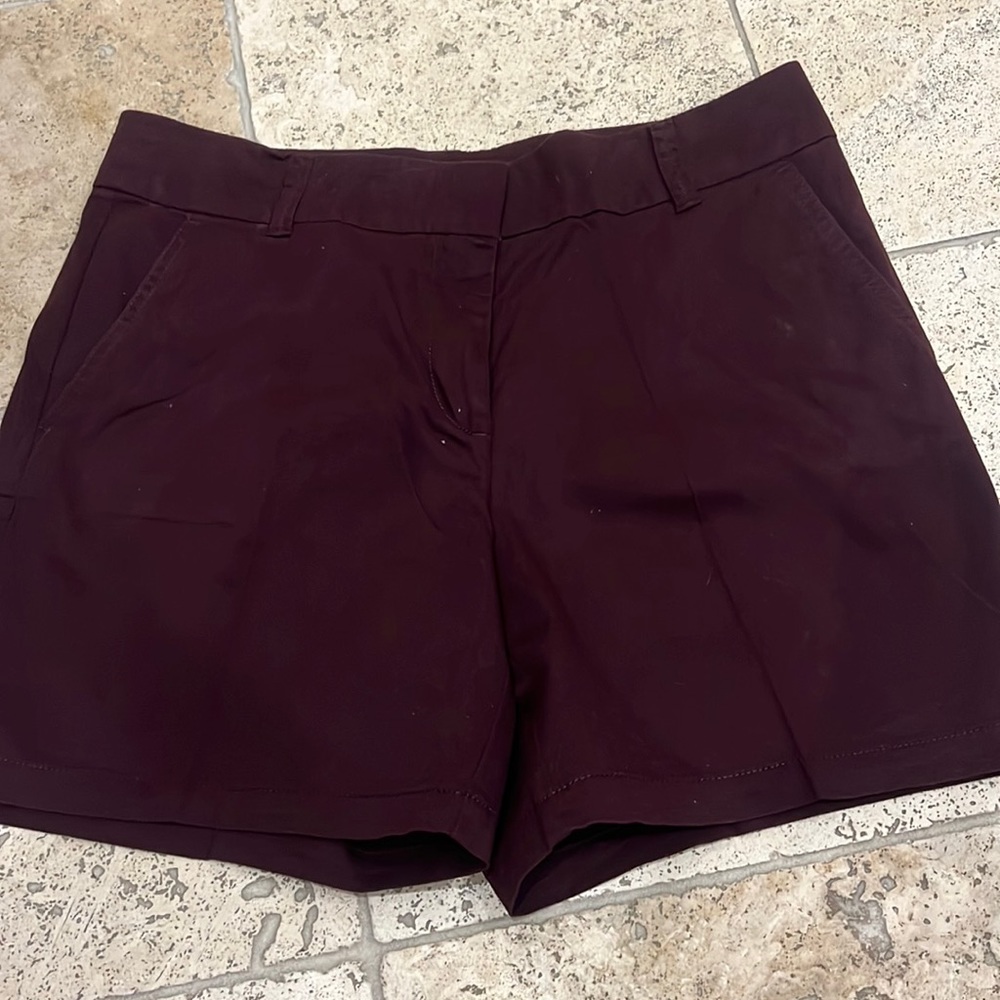 Loft outlet 6 inch maroon short, size 8